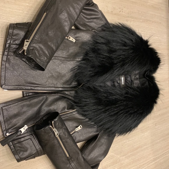 Mackage YOANA removable fur leather jacket xxs - Picture 3 of 6